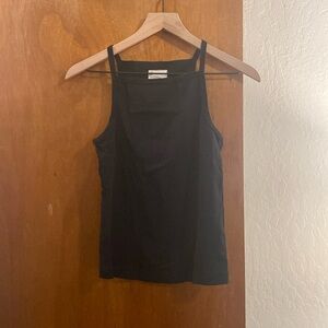 Organic cotton tank top with high neck